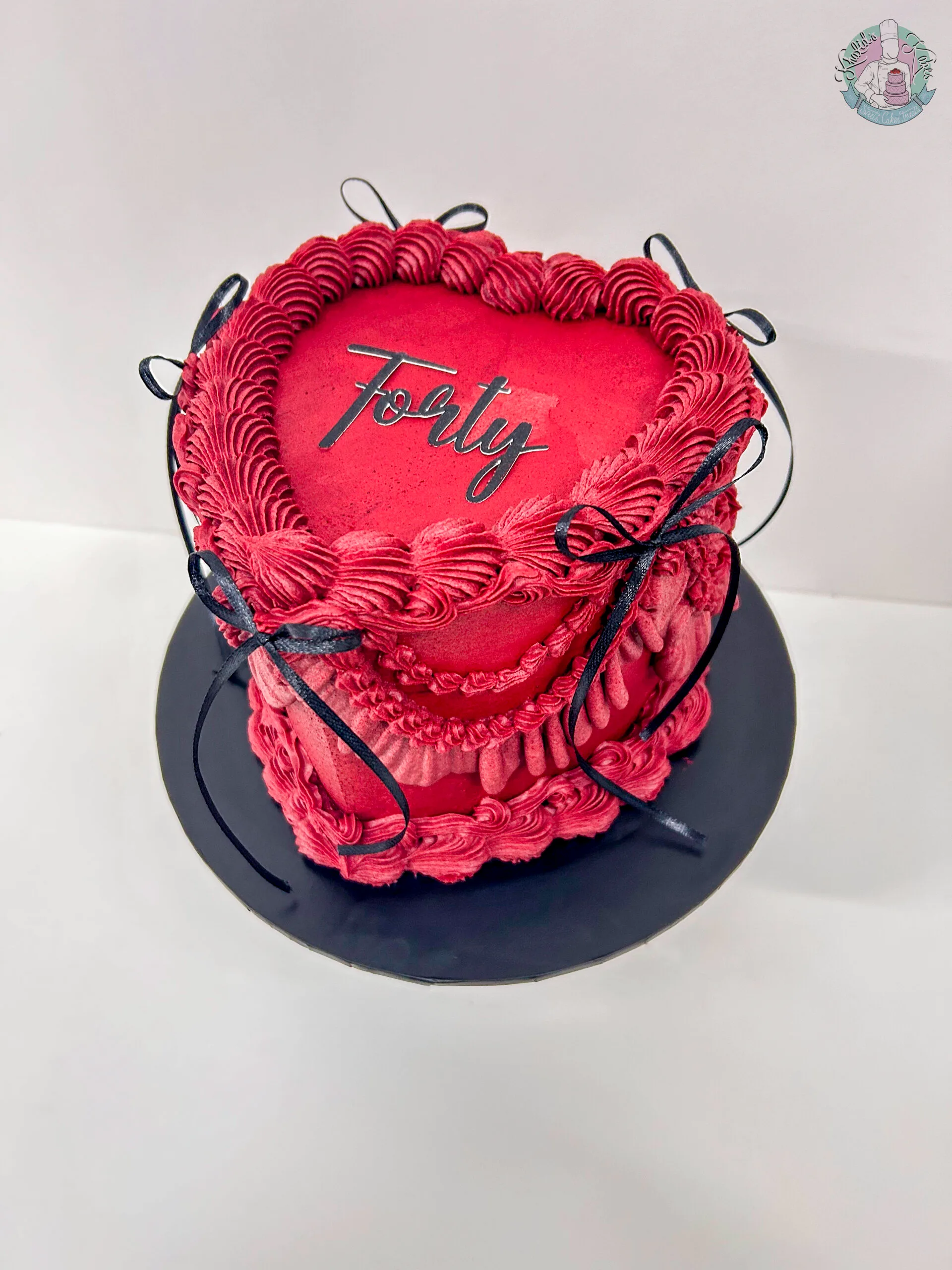 Bow Heart Cake