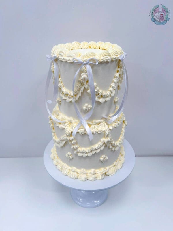 Vintage Piped Wedding Cake
