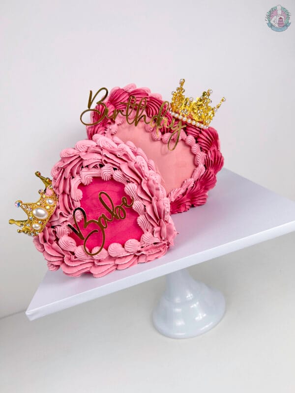 Standing heart cake
