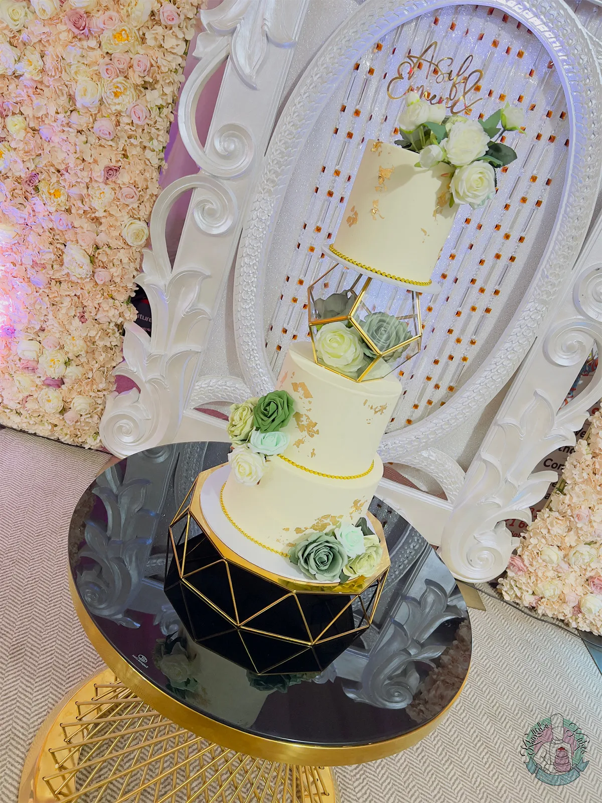Hexagon wedding cake