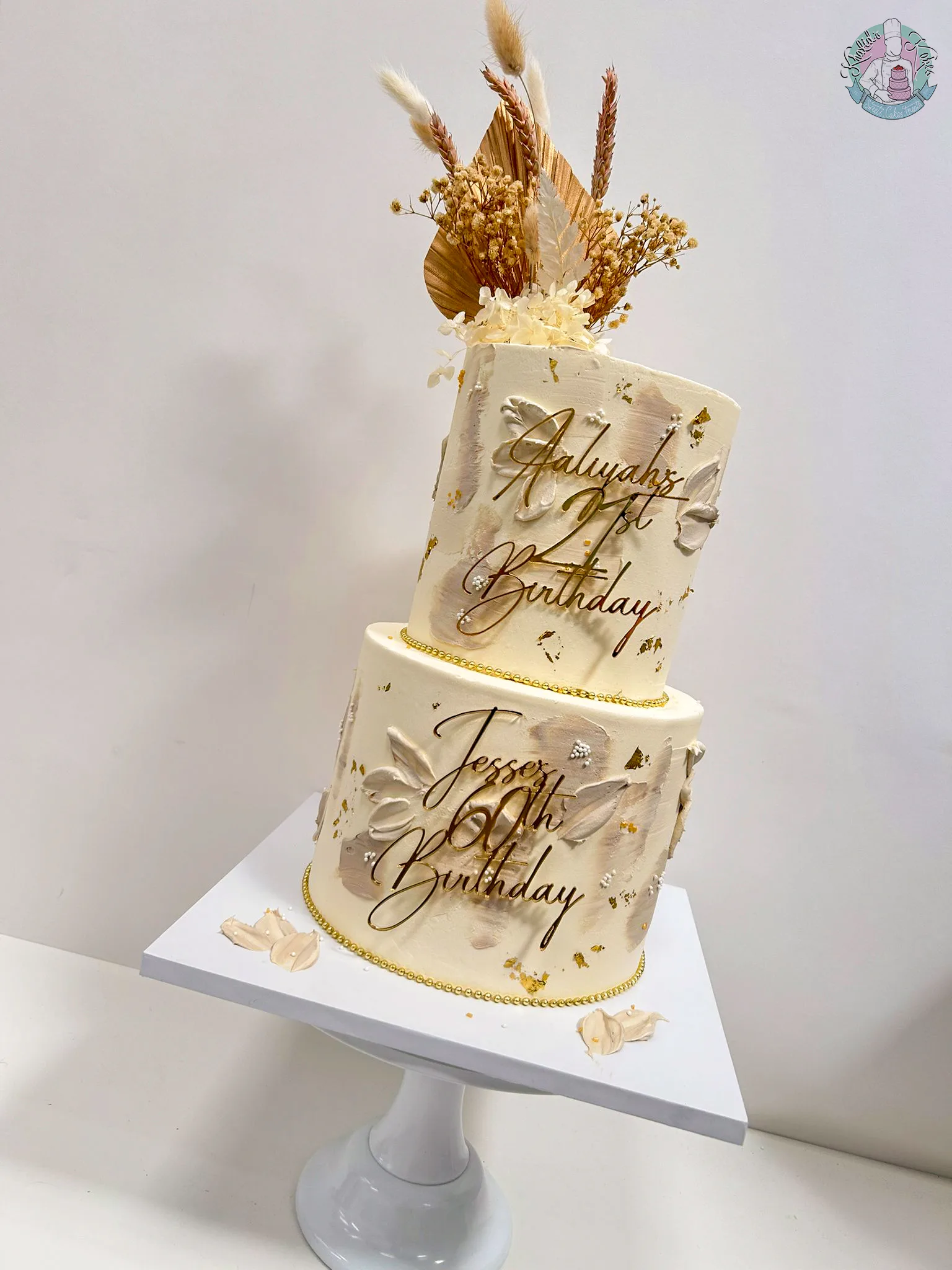 textured birthday cake