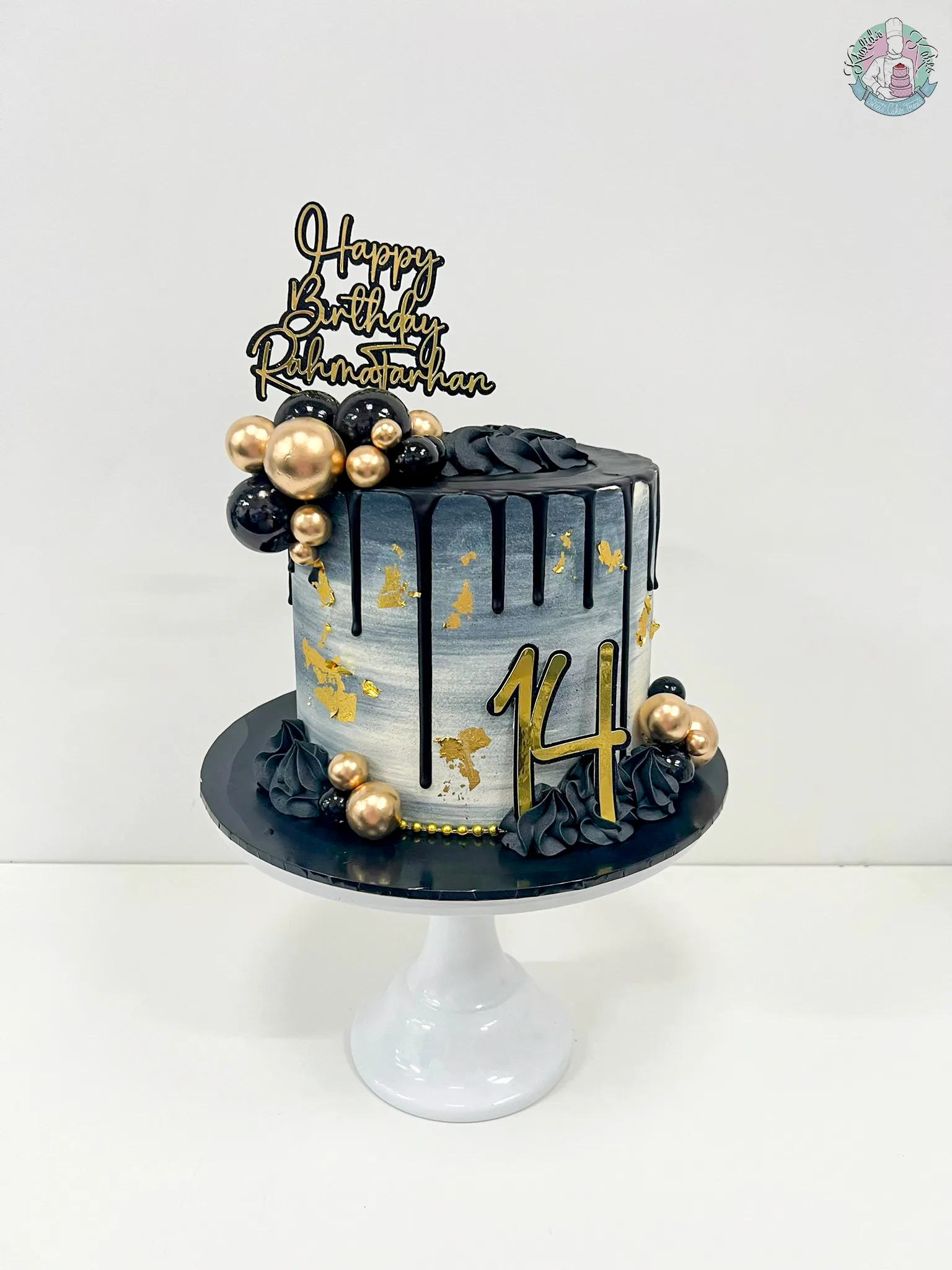 Birthday drip cake Birmingham — colourful birthday drip cake, handmade by Khalid’s Kakes