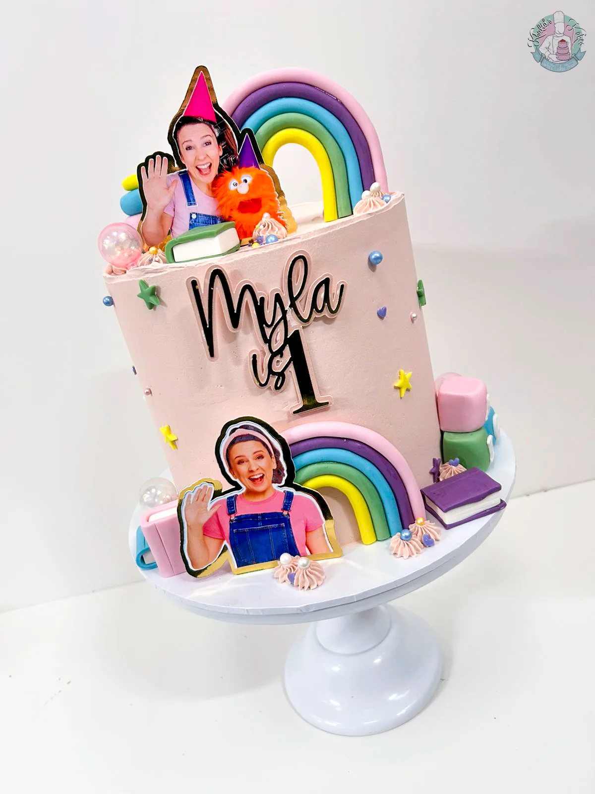 Ms Rachel Cake Birmingham — fondant cake with triple layered photo topper, handmade by Khalid's Kakes