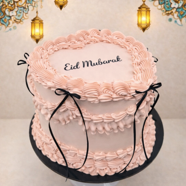Eid Bow Heart Cake
