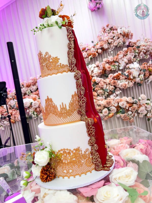 Saree wedding cake