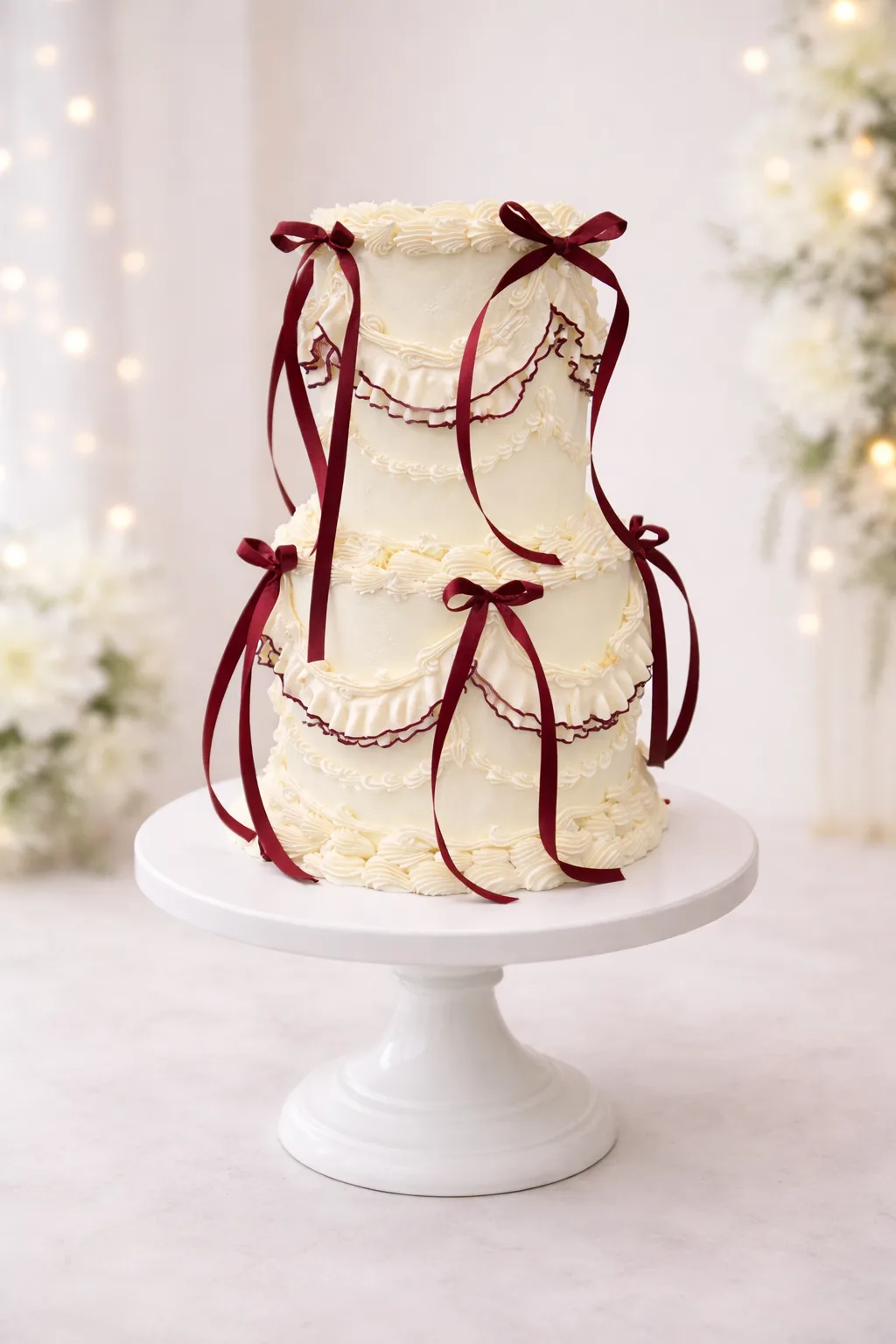 Vintage piped wedding cake 2
