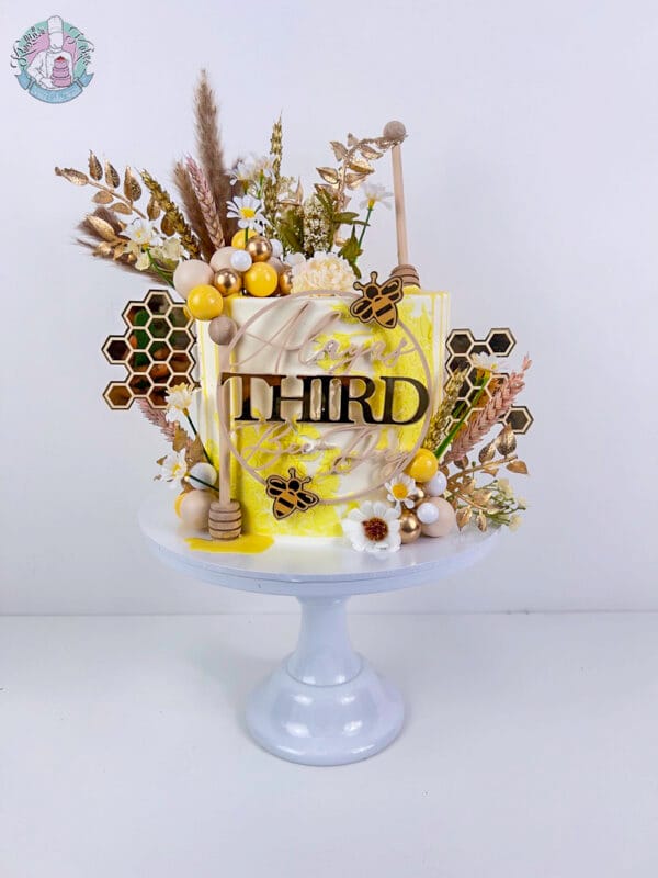 Bee day birthday cake