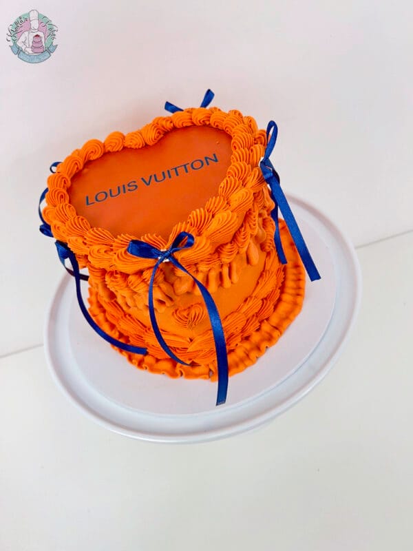 Louis Vuitton heart cake