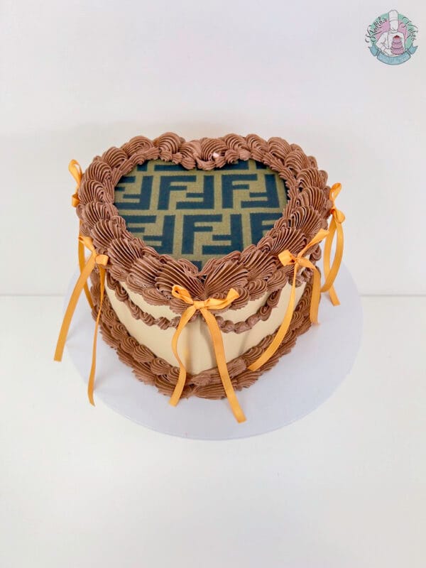 Fendi heart cake