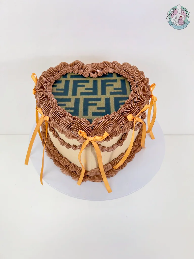 Fendi heart cake