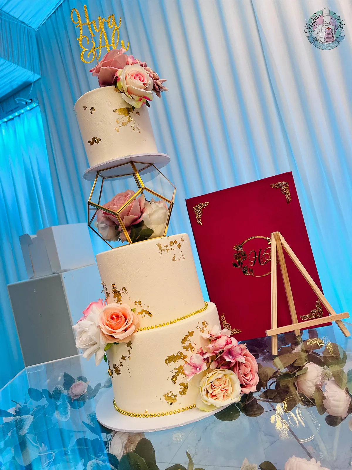 Hexagon wedding cake