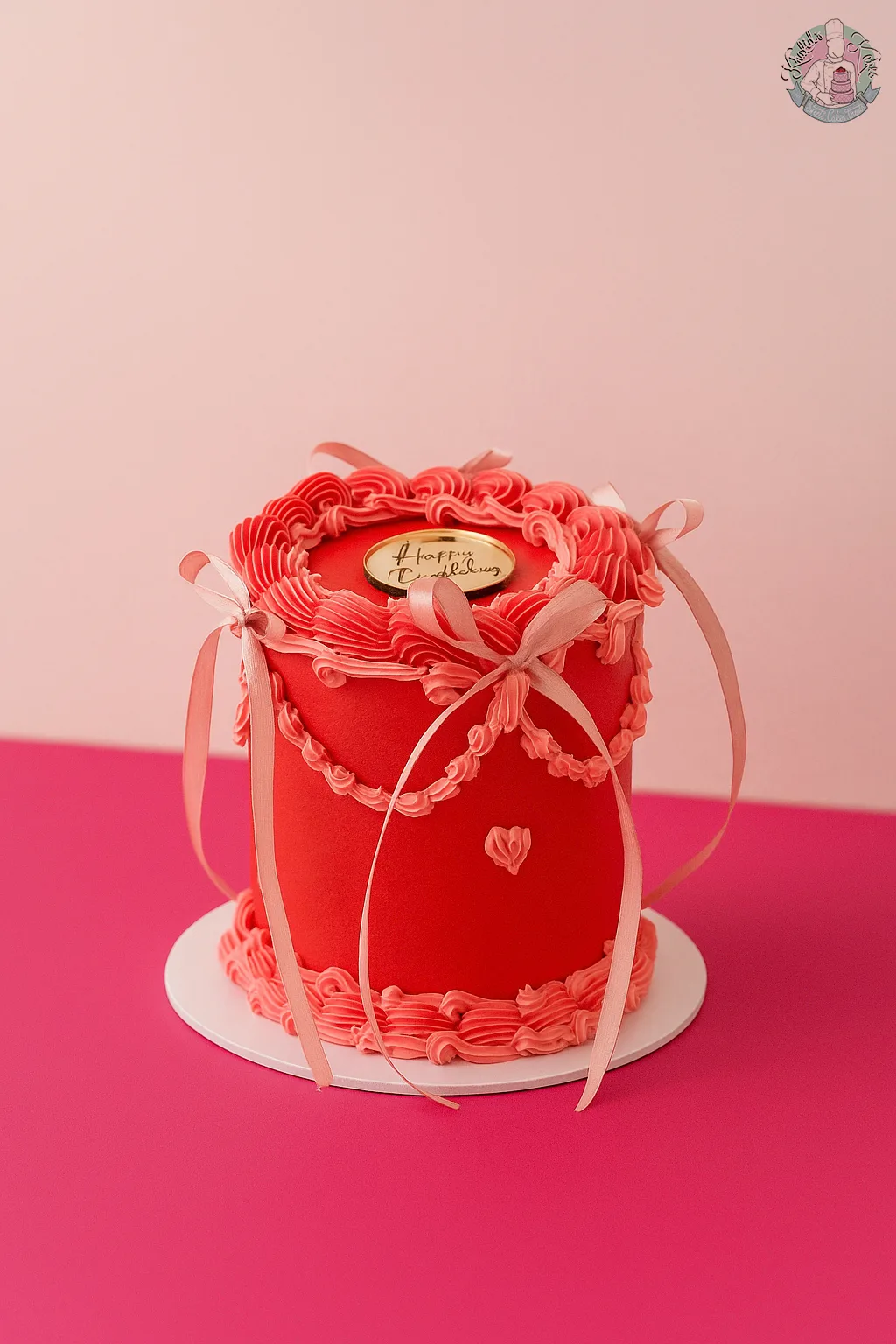 mini vintage bow cake