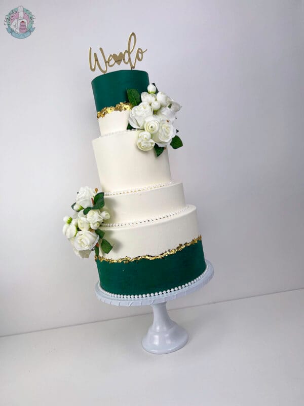Emerald green wedding cake