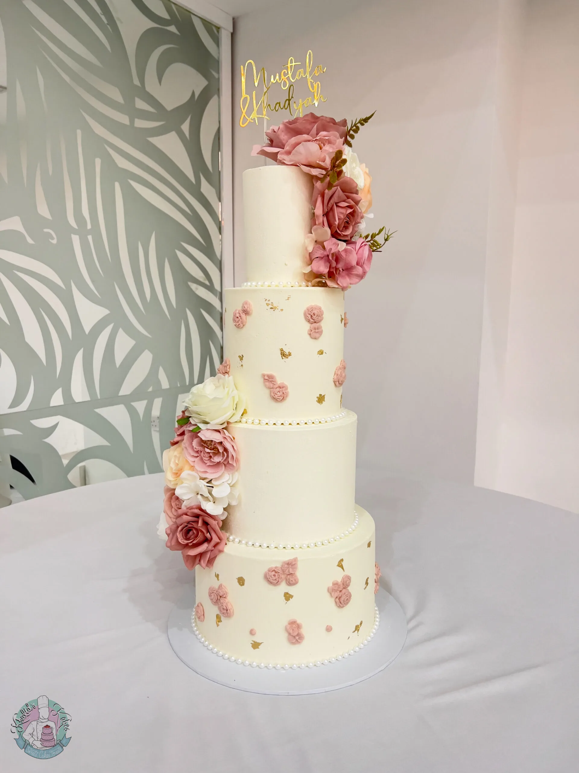 Floral wedding cake