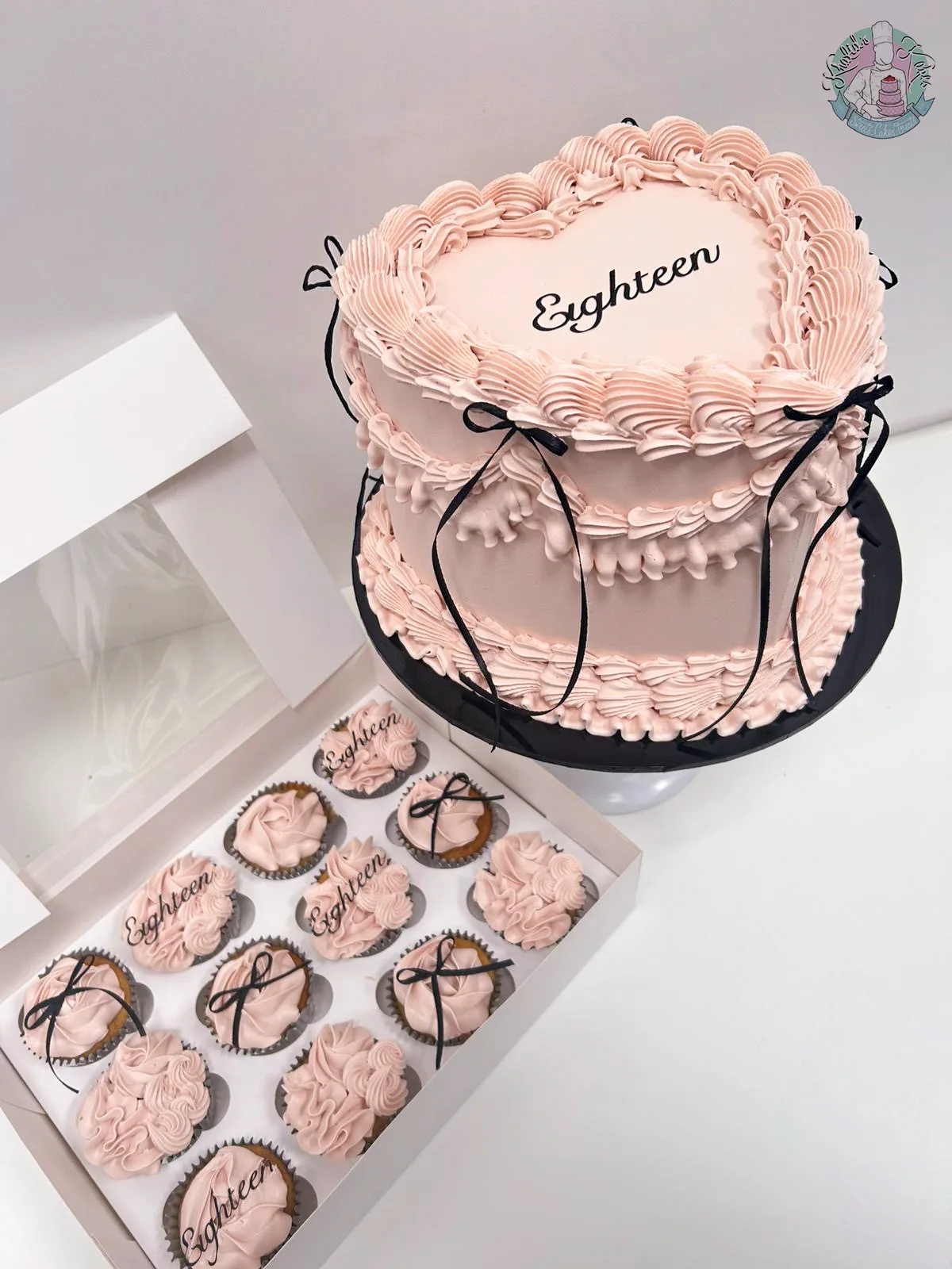 Bow Heart Cake