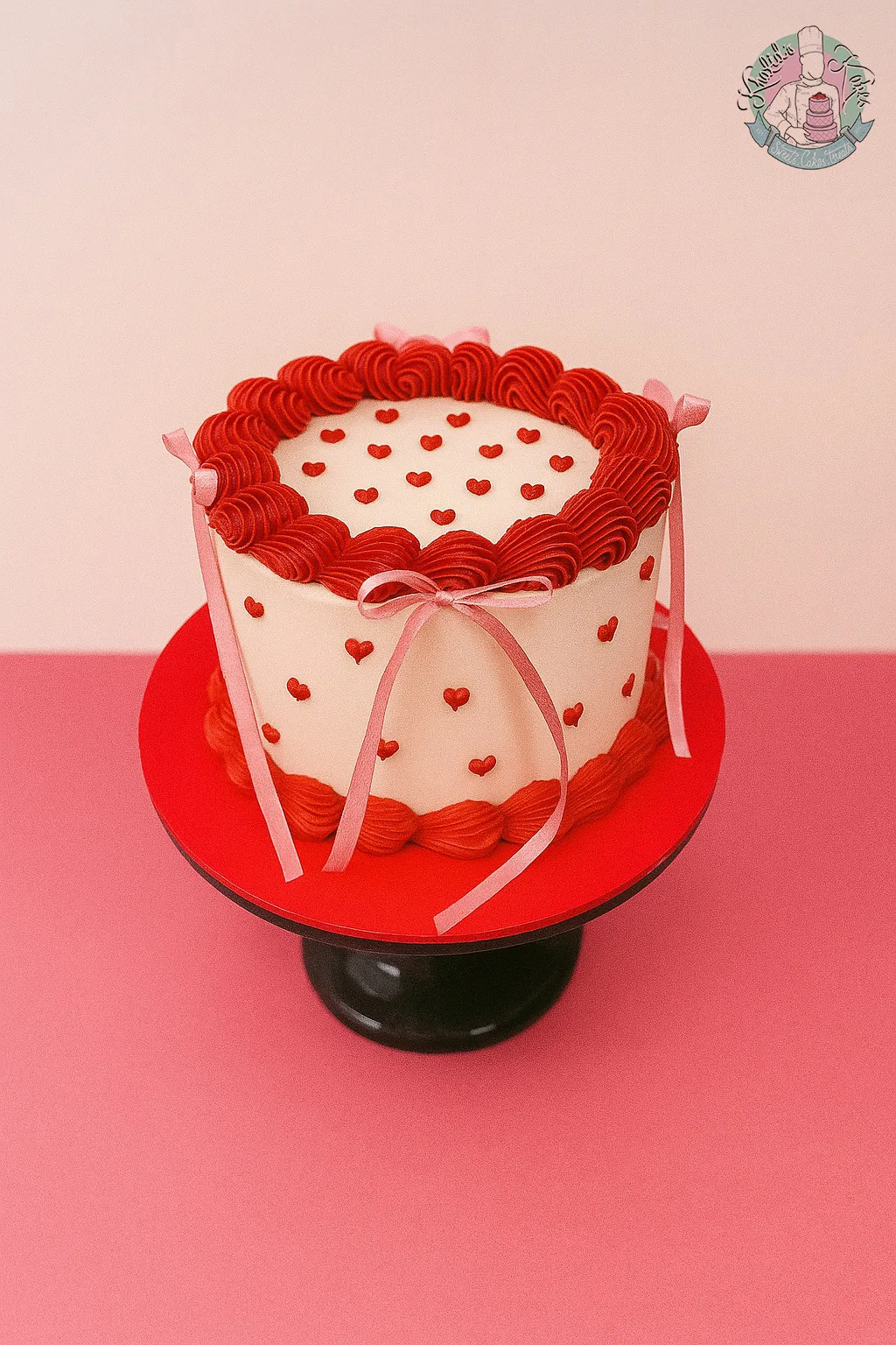 Mini sweetheart ribbon cake