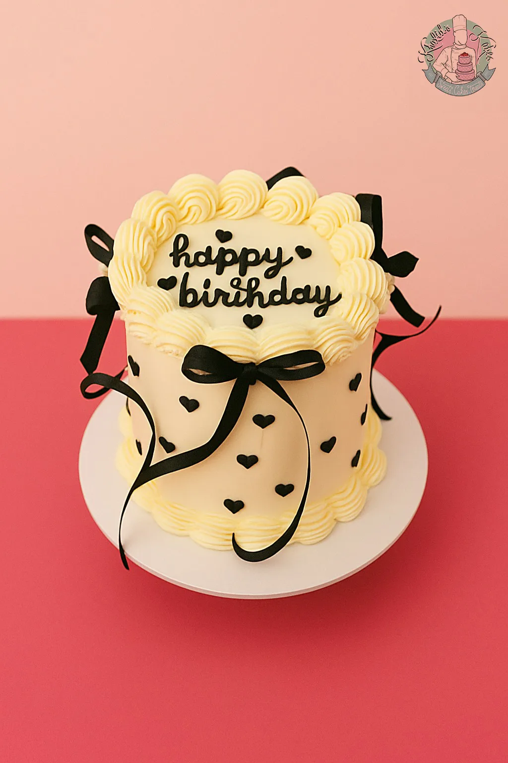 Mini sweetheart ribbon cake