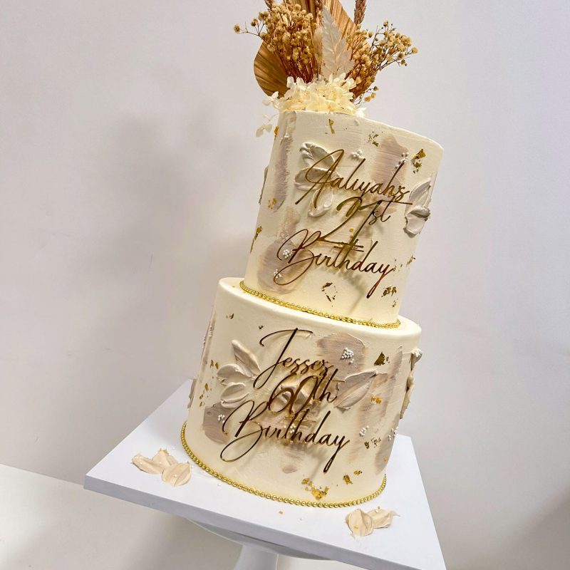 textured birthday cake