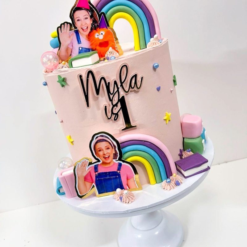 Ms Rachel Cake Birmingham — fondant cake with triple layered photo topper, handmade by Khalid's Kakes