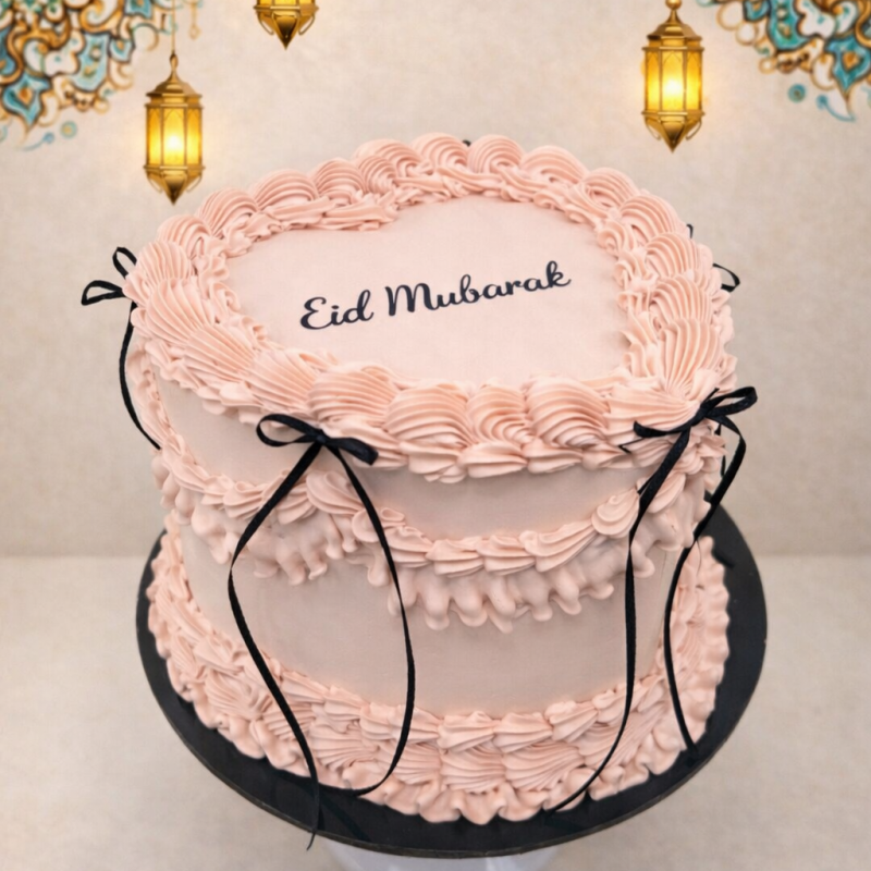 Eid Bow Heart Cake