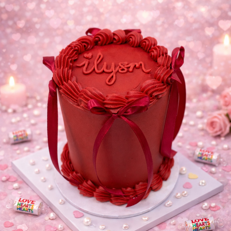 Valentines mini bow cake