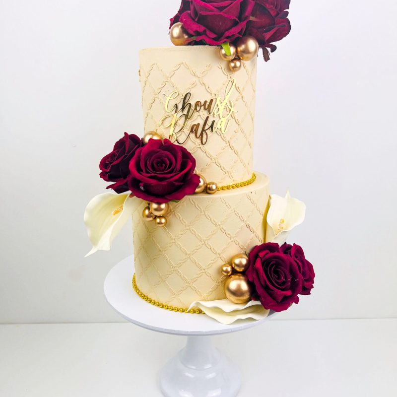 Gold wedding Cake