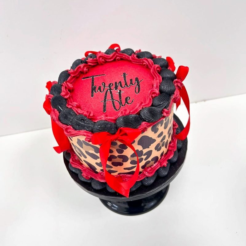Mini Leopard Bow Cake