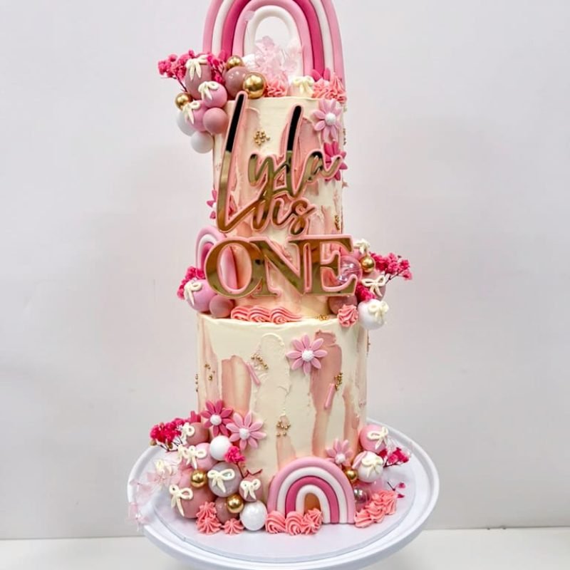 Rainbow 2 Tier Cake