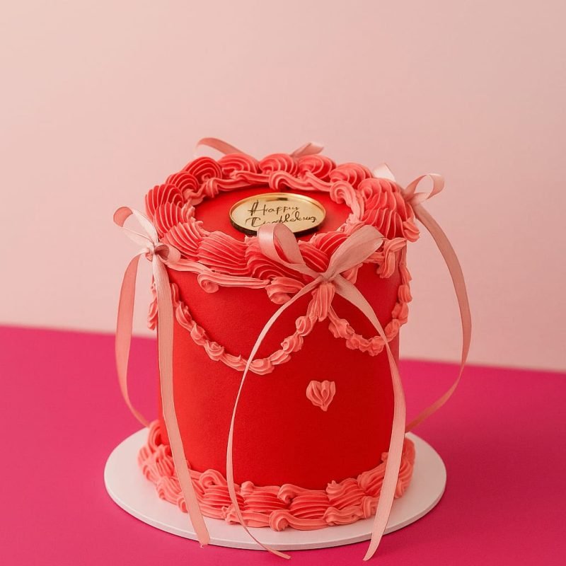 mini vintage bow cake
