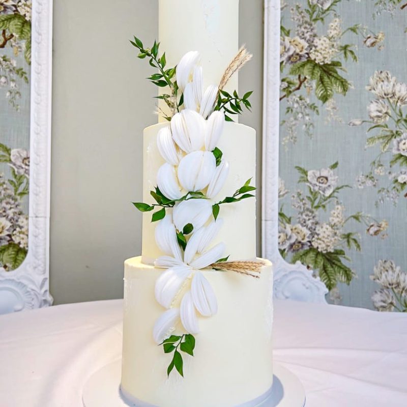 wafer ruffle wedding cake