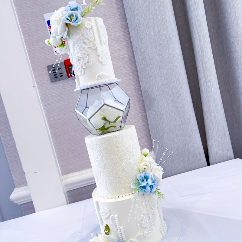 Stencil Hex Wedding Cake