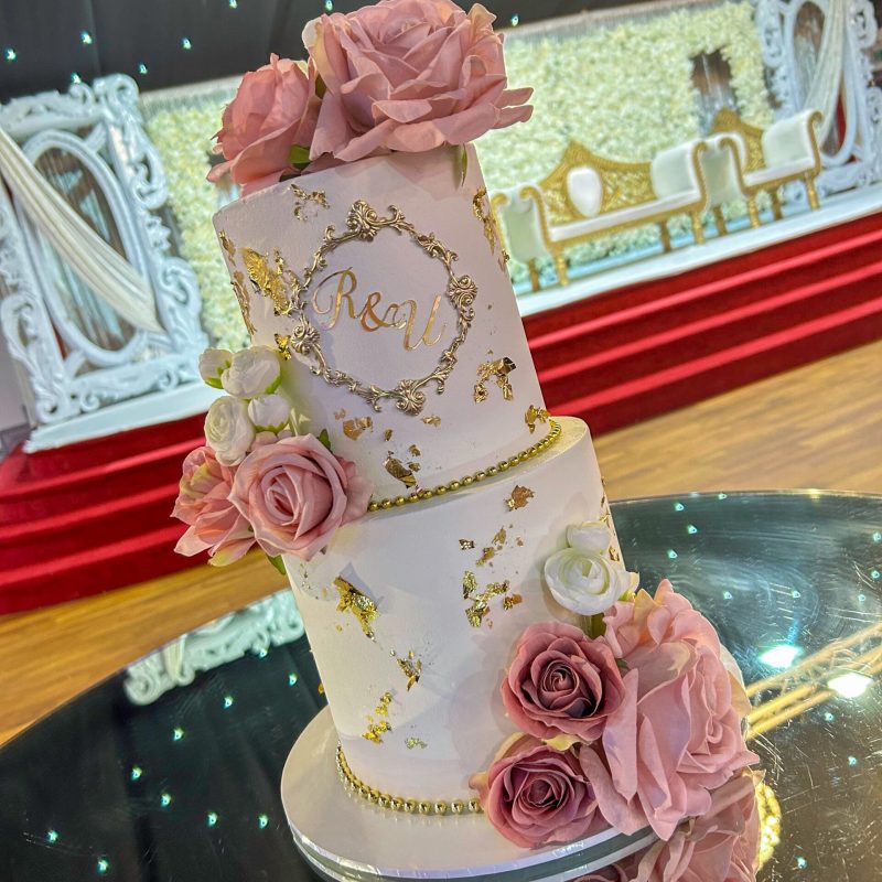 Wedding Cake with Plaque