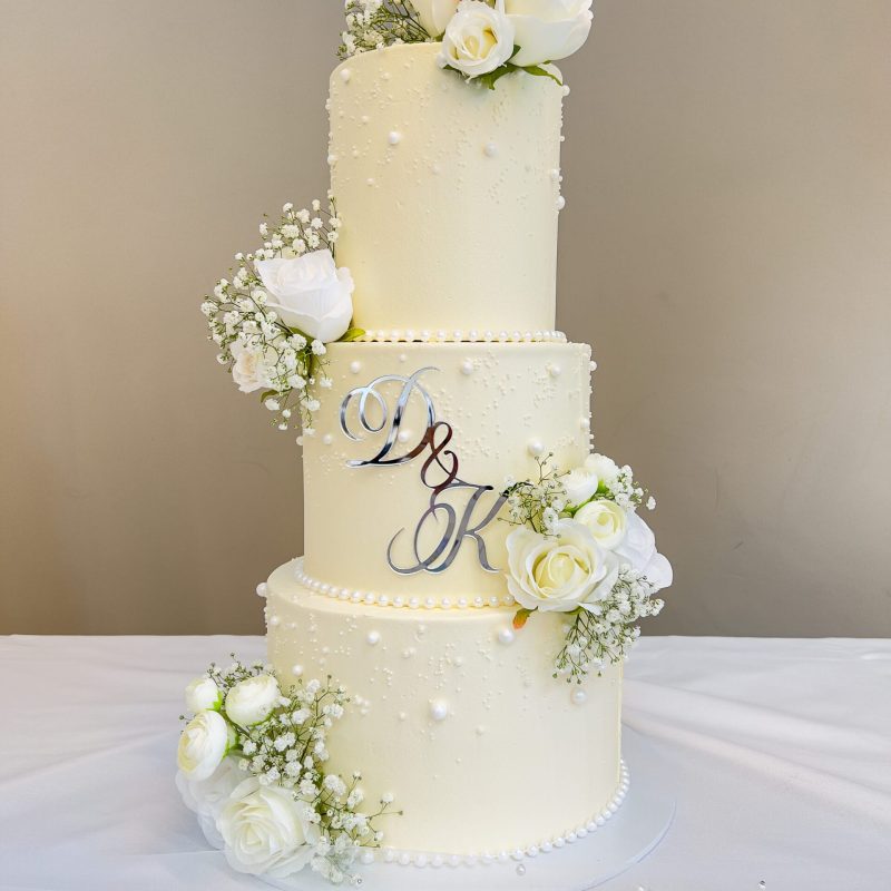 pearl wedding cake 3 tier