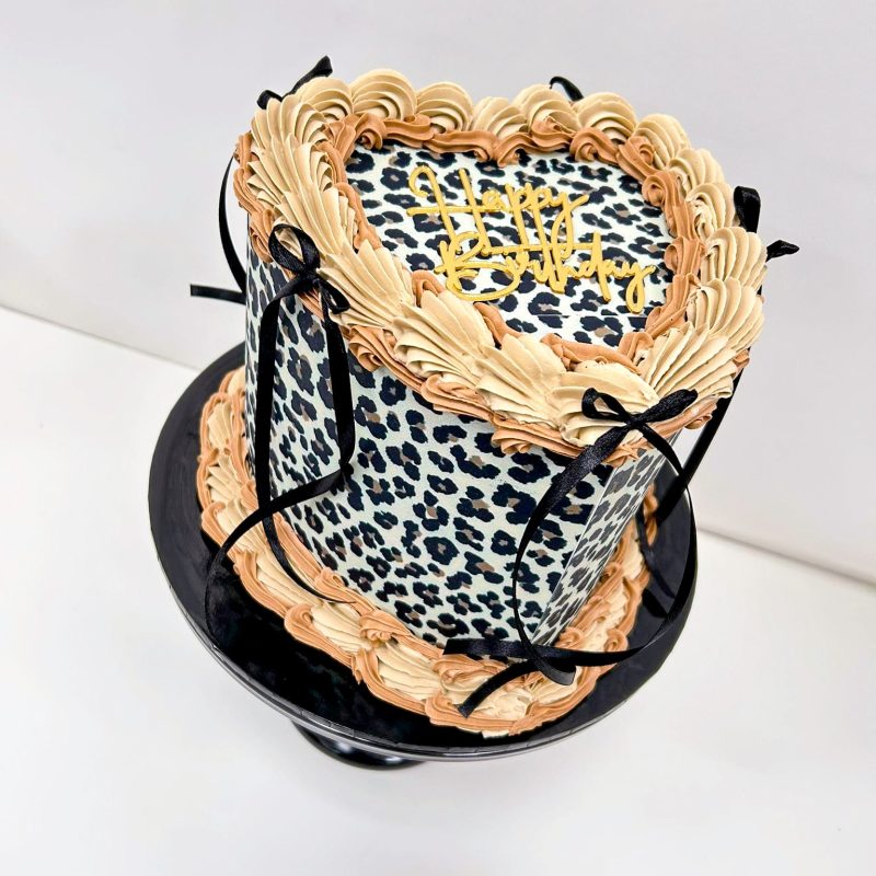 Leopard Heart Cake