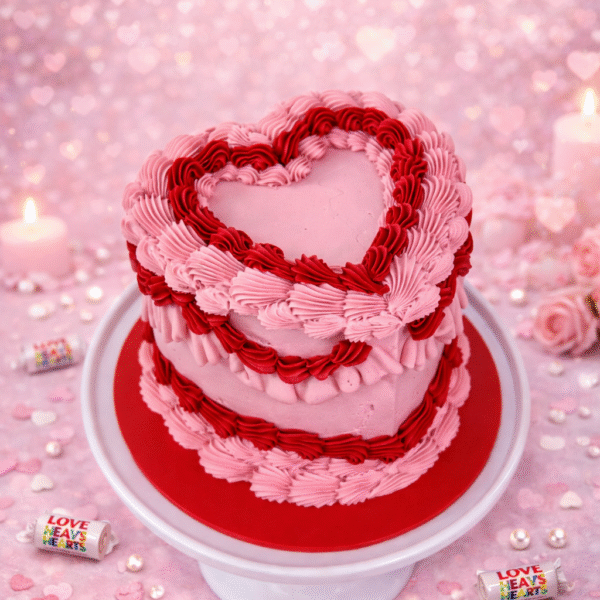 Valentine's heart cake