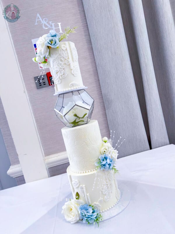 Stencil Hex Wedding Cake