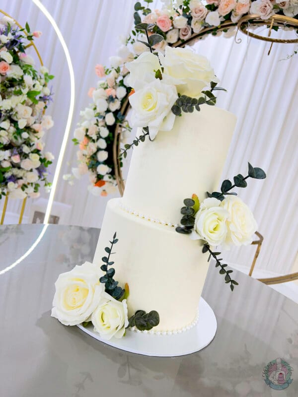 Simple White Wedding Cake