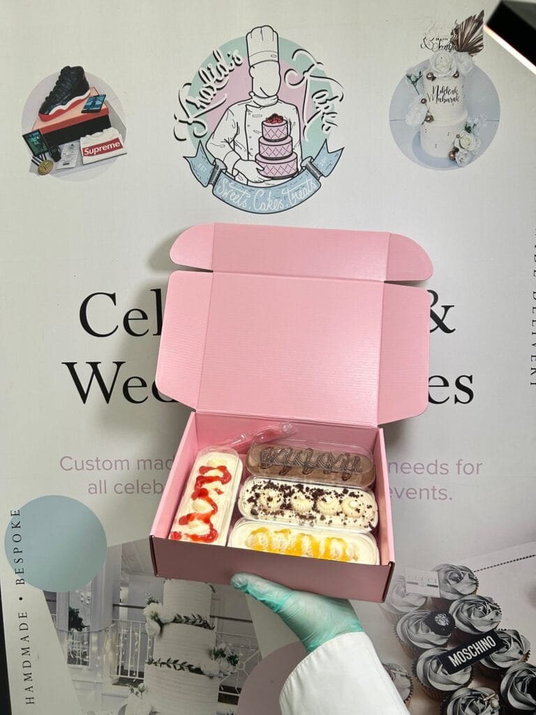 Why You Should Order Taster Slices Before Booking Your Wedding Cake 4 wedding cake sizes Birmingham — display wedding cake with cutting cake option by Khalids Kakes