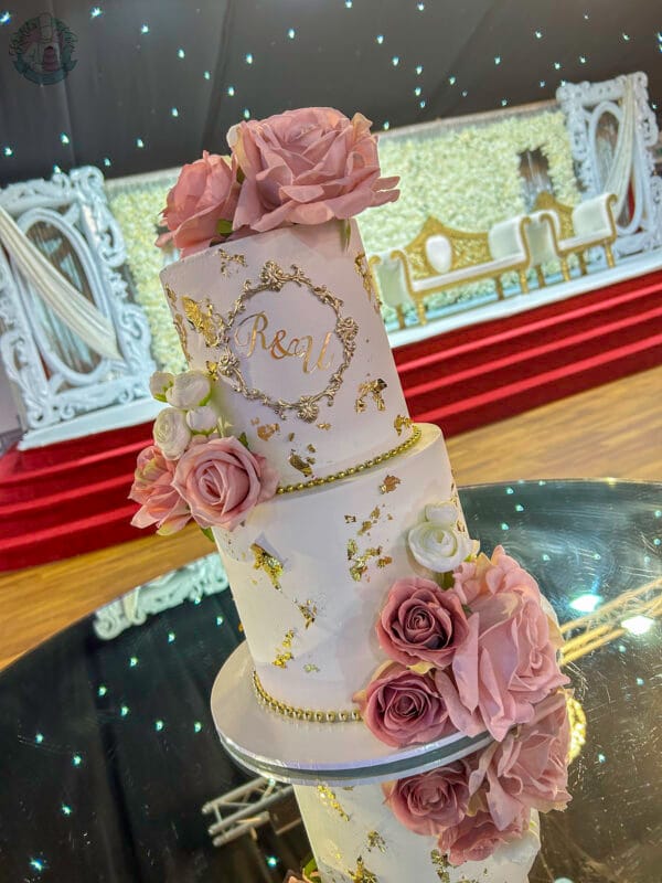 Wedding Cake with Plaque