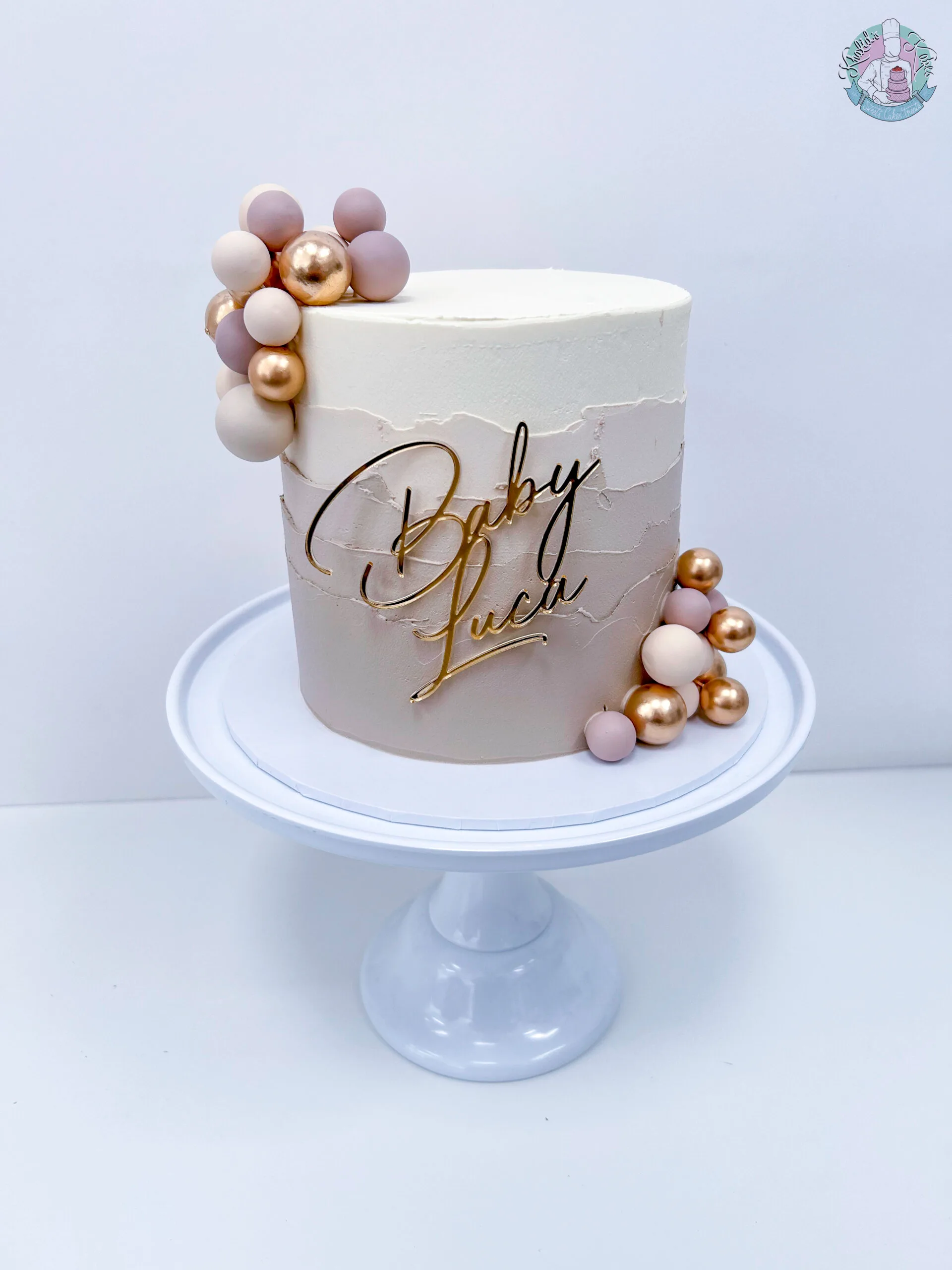 Ombre baby shower cake