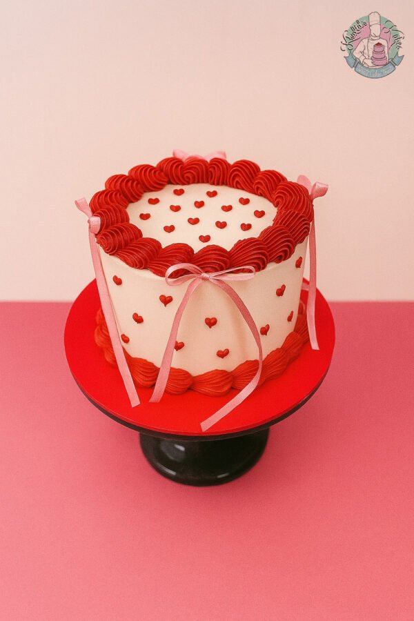 mini sweetheart ribbon cake