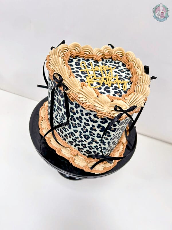 Leopard Heart Cake